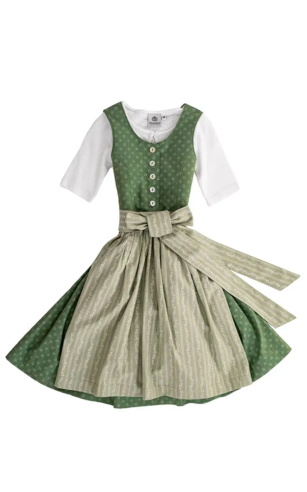Kinderdirndl Wallersee mit Schürze u. Bluse, hellgrün