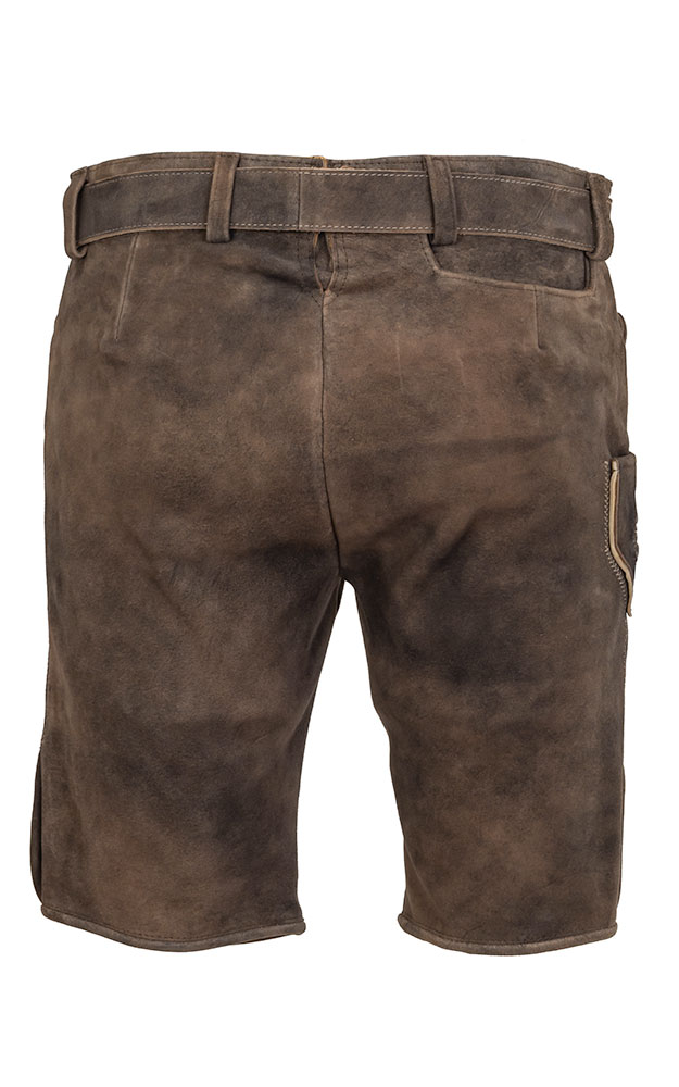 Lederhose Silbersee mit Gürtel, espresso