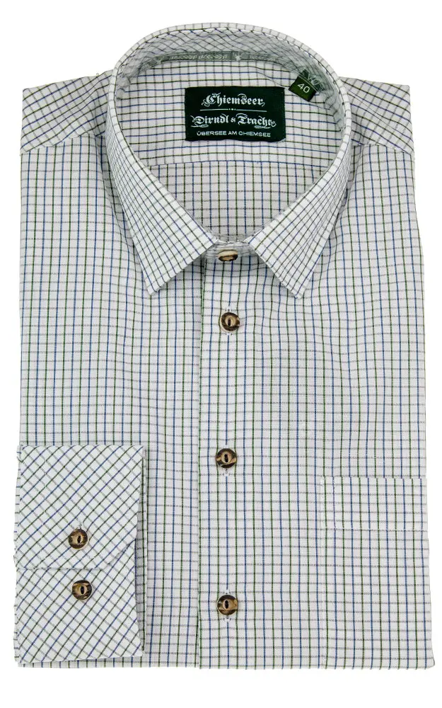 Hemd 2482, # blau/grün/weiß - Slim fit