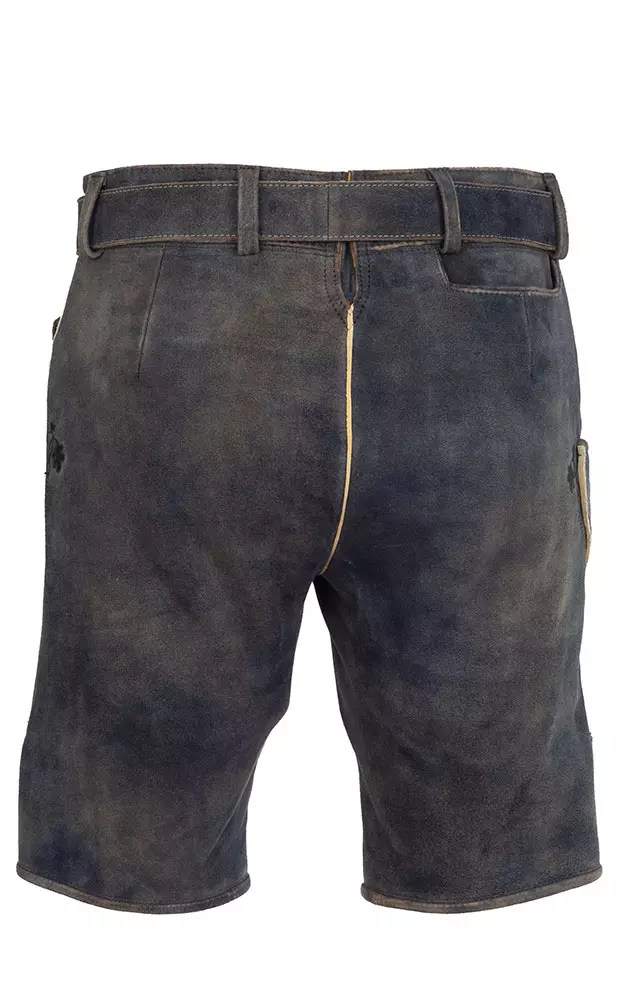 Lederhose Horgen mit Gürtel, schiefer anthtrazit