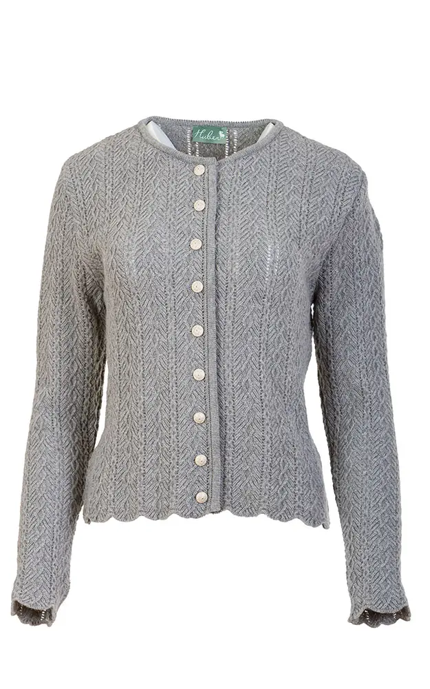 Strickjacke Huberin 4, mittelgrau
