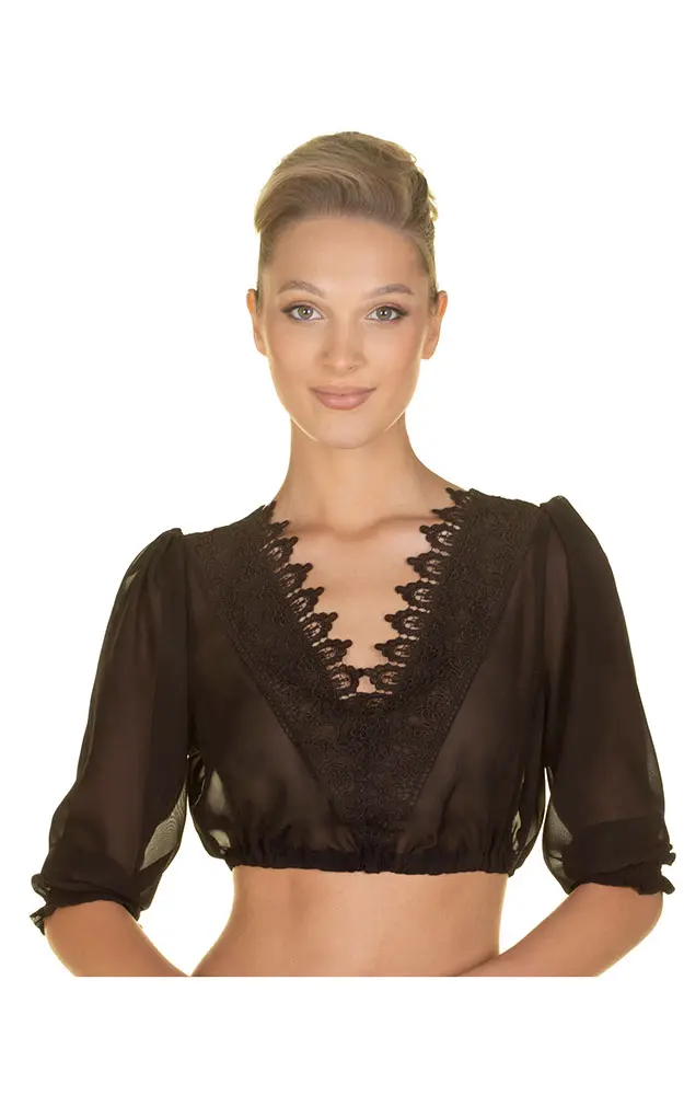 Dirndlbluse Benedikte, schwarz