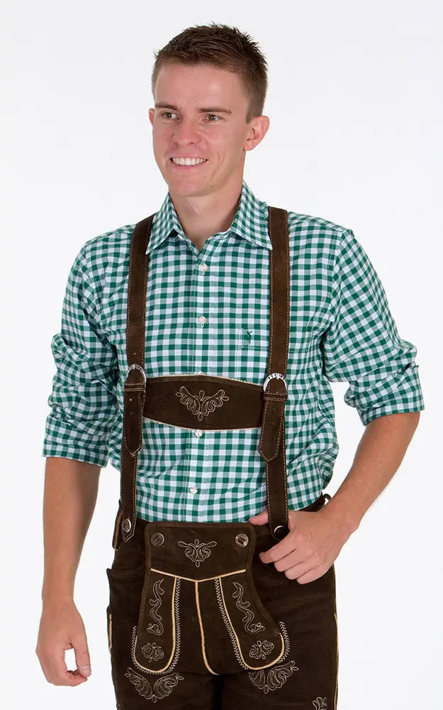 Lederhosen-SET Franz Kurze mit Gürtel, espresso