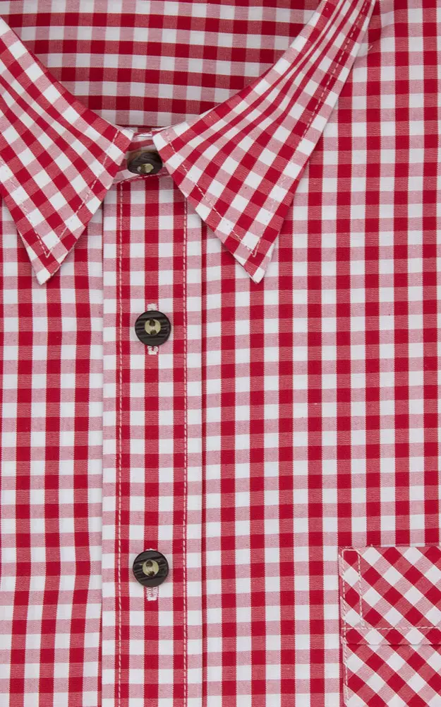 Hemd Cortina #, rot/weiß Kurzarm