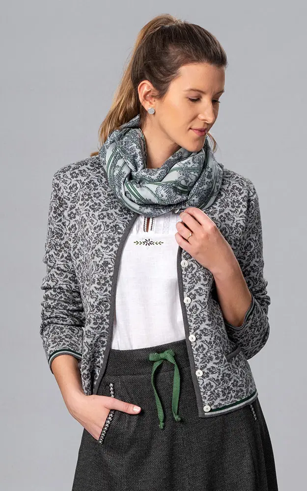 Strickjacke Grönland, mittelgrau