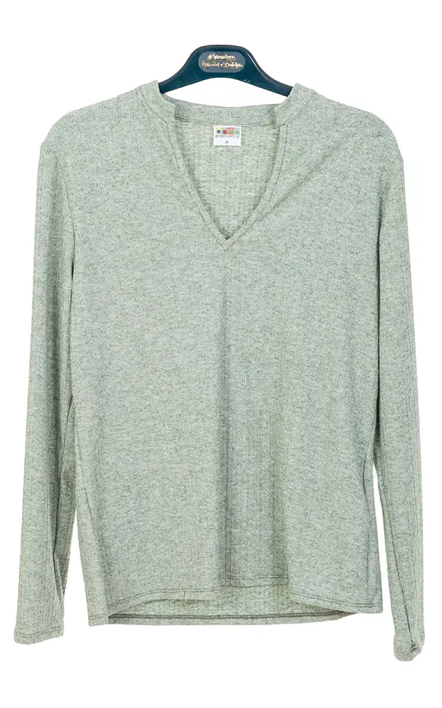 Shirt 236329, olivgrün langarm