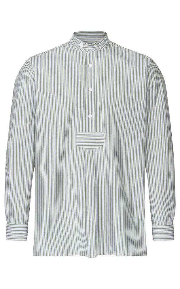 Hemd Ludwig, grün/weiß Stehkragen