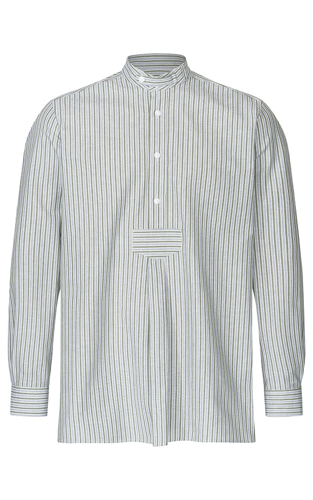 Hemd Ludwig, grün/weiß Stehkragen