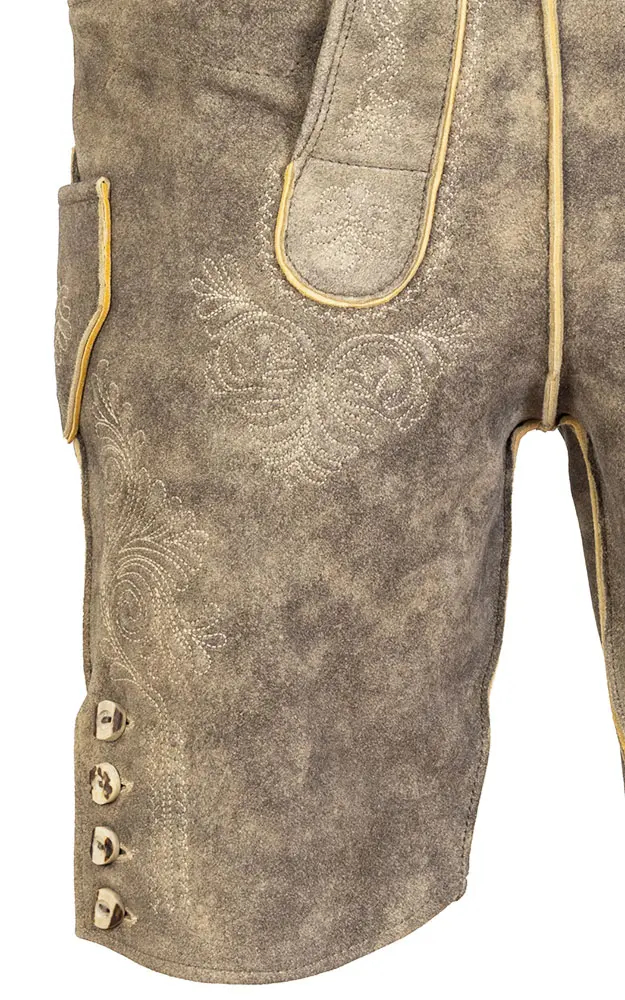 Lederhose Karl mit Gürtel, sandstein antik