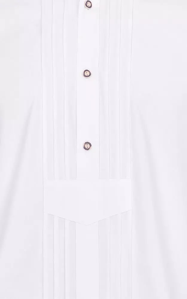 Hemd Gustl Stehkragen, weiß