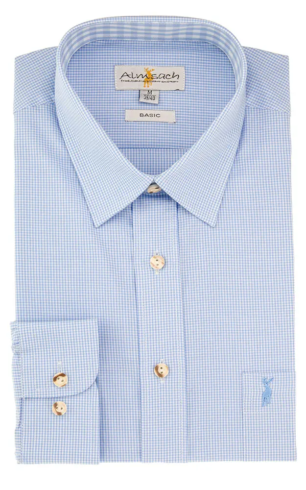 Hemd Rainer, # hellblau/weiß