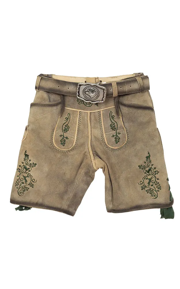 Kinder-Lederhose 7601 mit Gürtel, beige