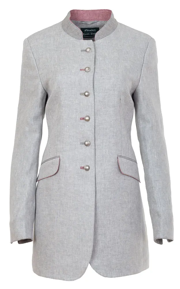 Gehrock Alm 6507A, hellgrau Fischgrat