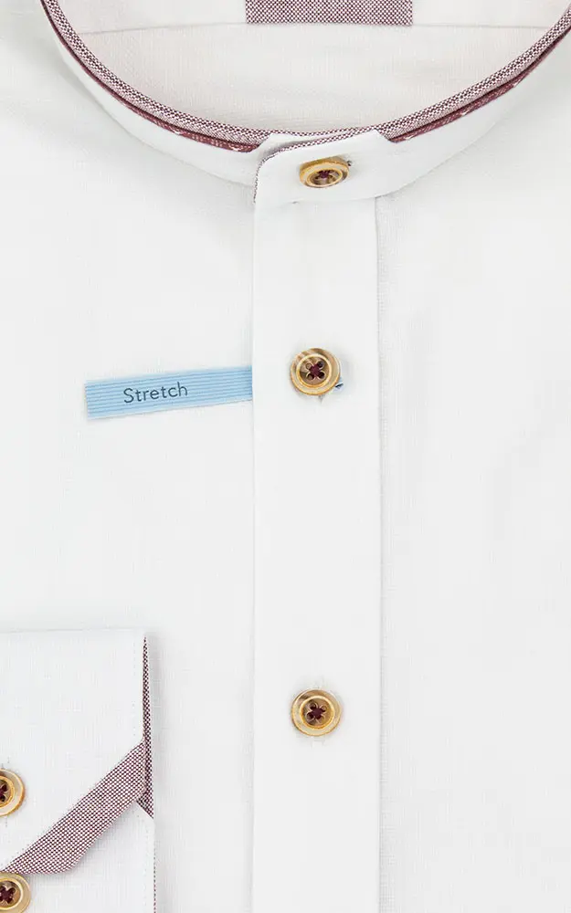 Hemd 3012, weiß/rot - Slim fit