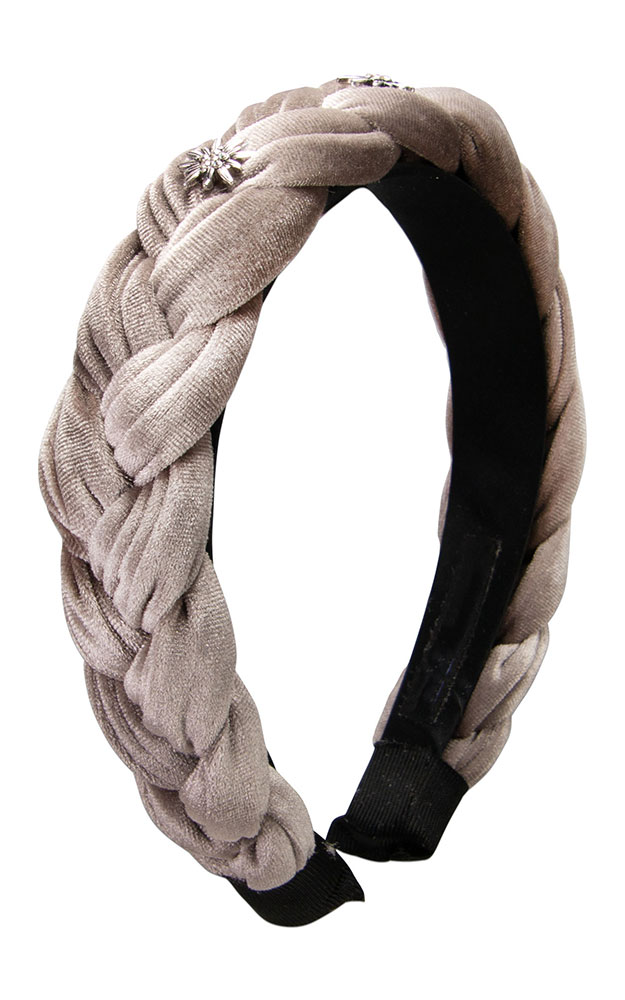 Samt-Haarreif, taupe