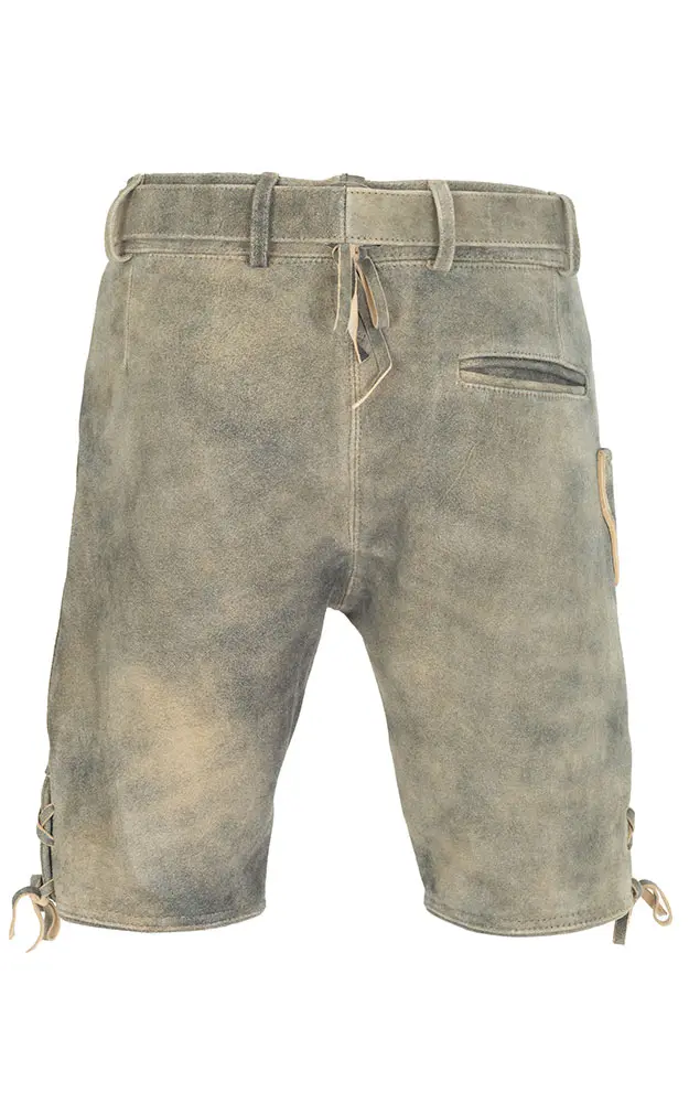 Lederhose Oliver mit Gürtel, mittelbraun