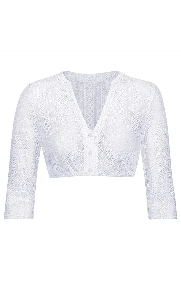 Dirndlbluse 01 06627SL, weiß