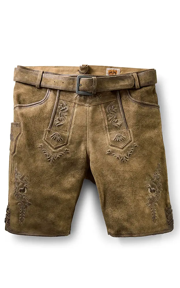 Lederhose Friedolin mit Gürtel, sand