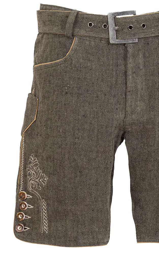 Stofflederhose Leinen, grün