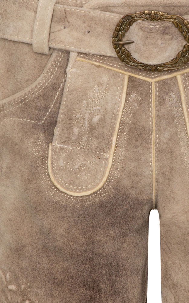 Kinder-Lederhose Pumuckel mit Träger/Gürtel, espresso