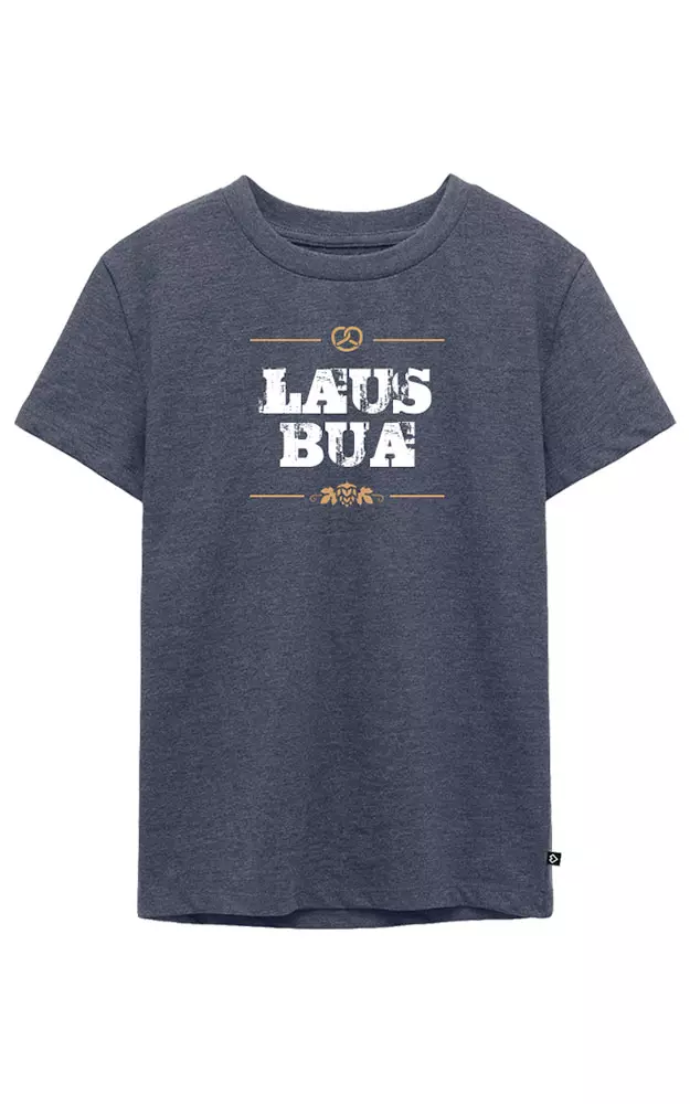 Kinder-Shirt Lausbua, blau meliert