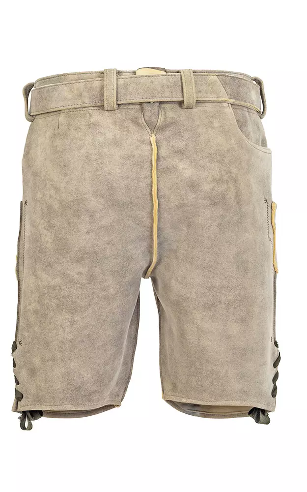 Hirschlederhose Spitzbua mit Gürtel, weizen rustikal