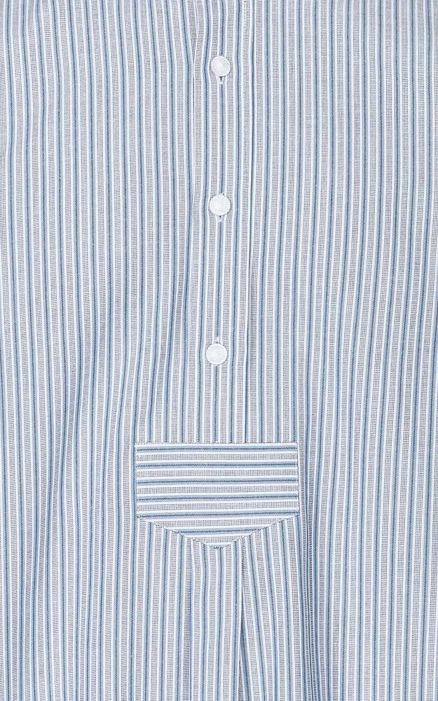 Hemd Mirko, blau/weiß Stehkragen