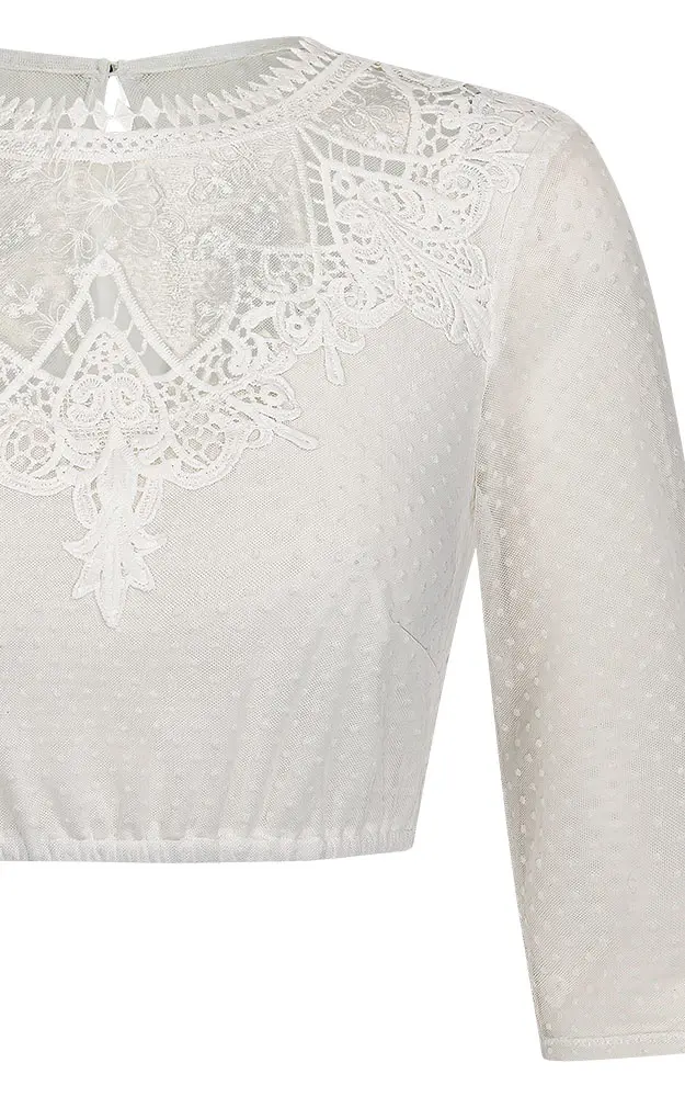 Dirndlbluse 01 06626SL, creme