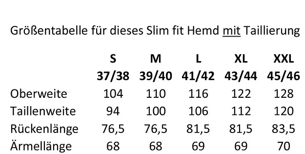 Hemd Hannes, blau - Slim fit