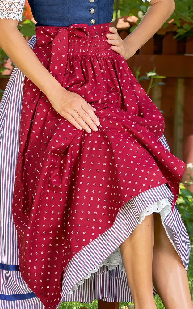 Schürze Grundlsee Extra, weinrot Streuer