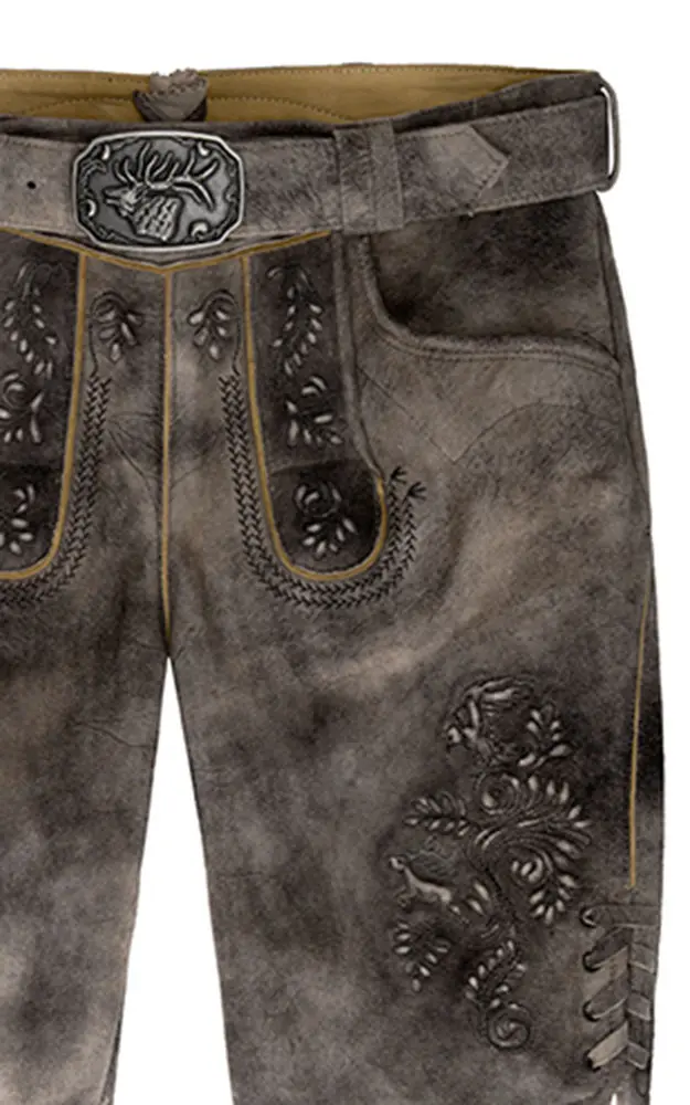 Lederhose Erlandus mit Gürtel, oxford