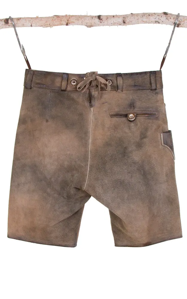 Lederhose Rafael mit Träger, sand antik