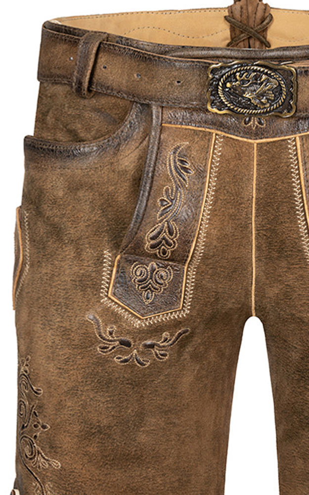 Lederhose Loisach mit Gürtel, gerste urig