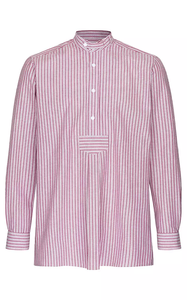 Hemd Ludwig, rot/weiß Stehkragen