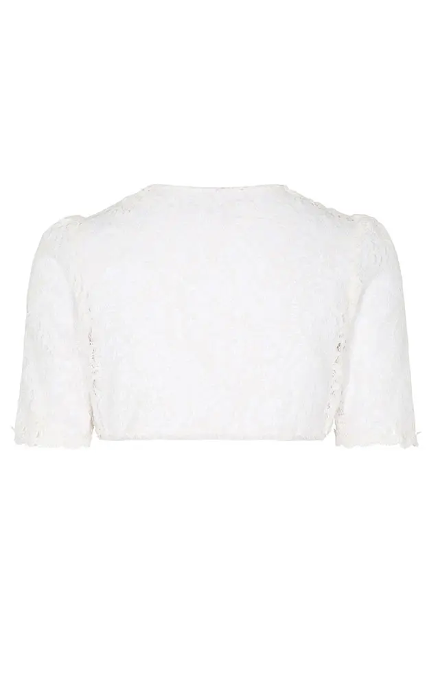 Dirndlbluse Hadia, weiß Spitzenarm