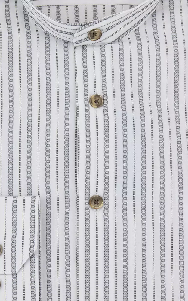 Hemd 3010, weiß/grau gestreift - Slim fit