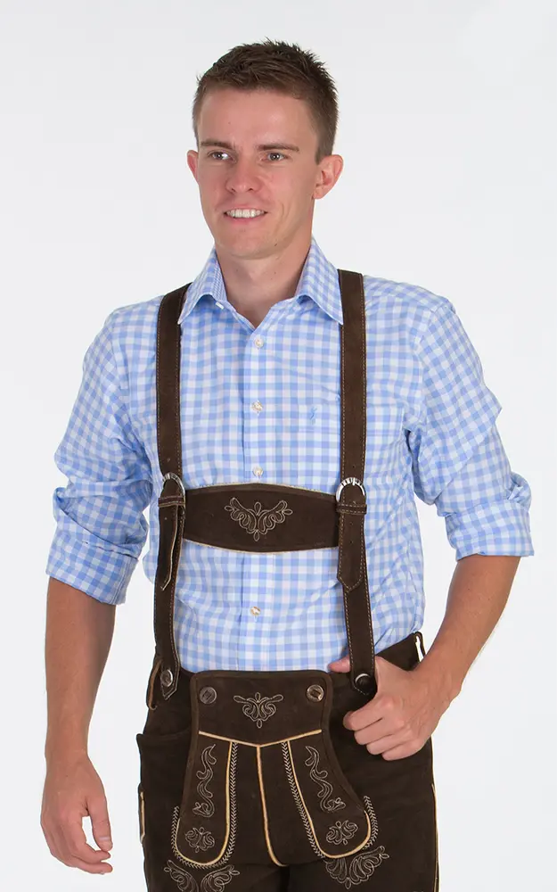 Lederhosen-SET Franz Kurze mit Gürtel, espresso
