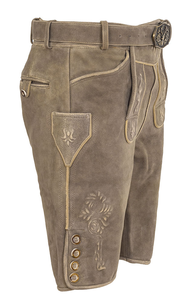 Lederhose 7788 mit Gürtel, khaki