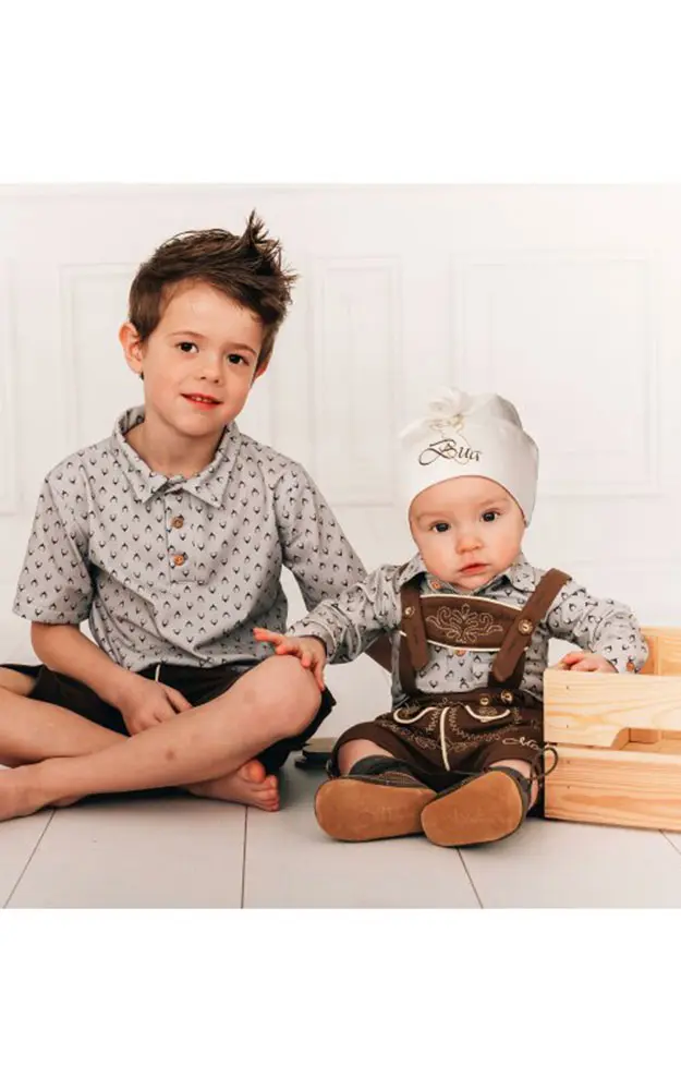 Baby-Body Castor kurzarm, grau