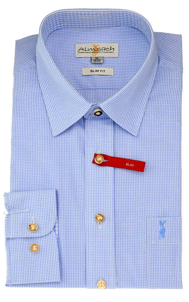 Hemd Hubertus, # hellblau/weiß - Slim fit