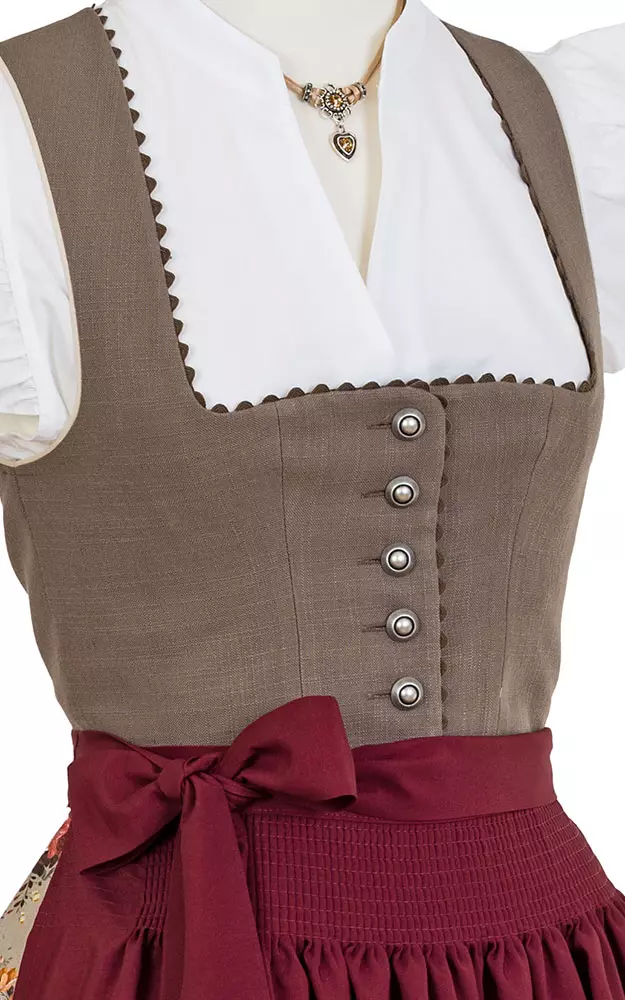 Blusendirndl Ahrtal /E mokka, mit Schürze