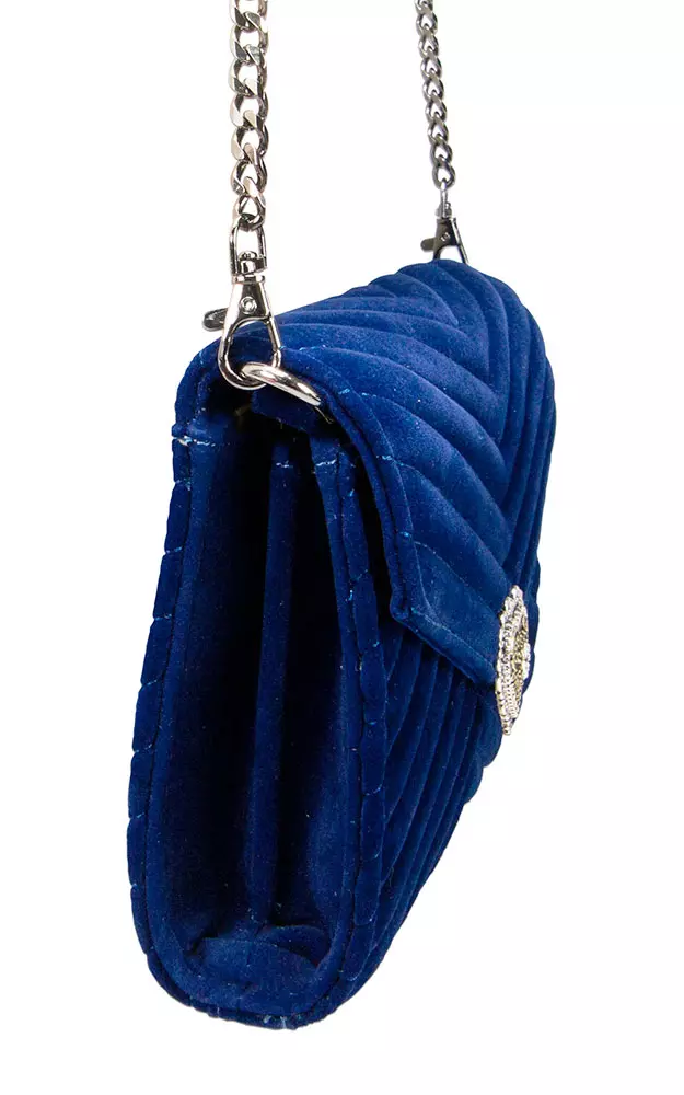 Trachtentasche Samtclutch, blau