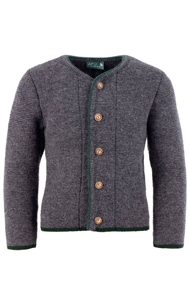 Kinder-Strickjacke, anthrazit/tanne