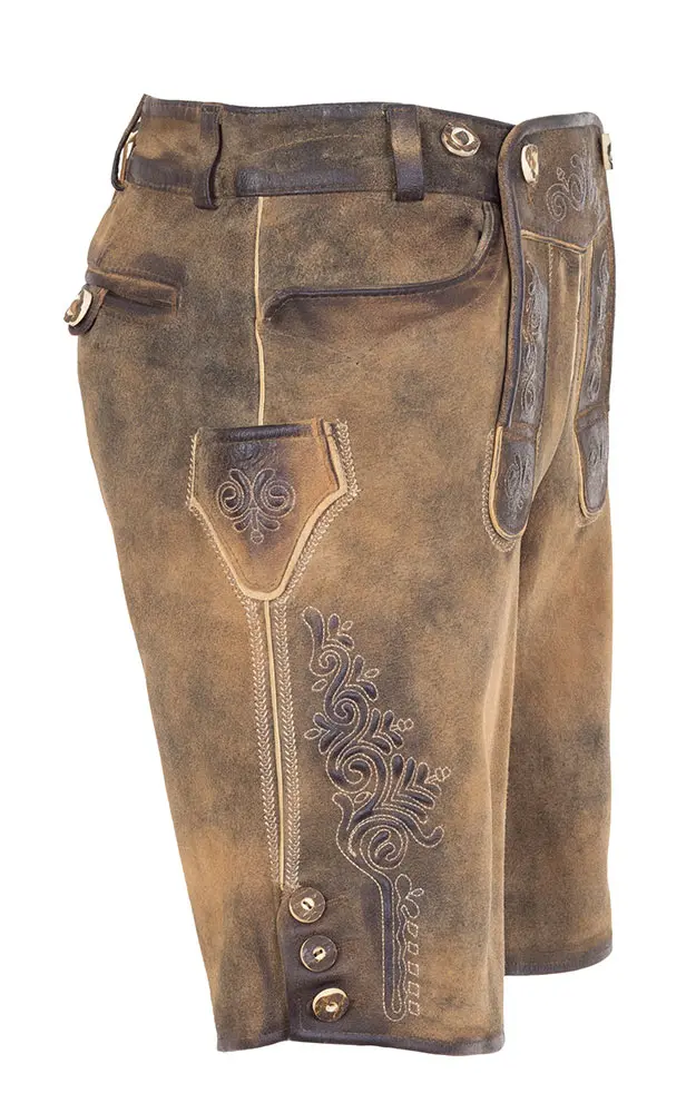 Lederhose Rafael mit Träger, zirbe