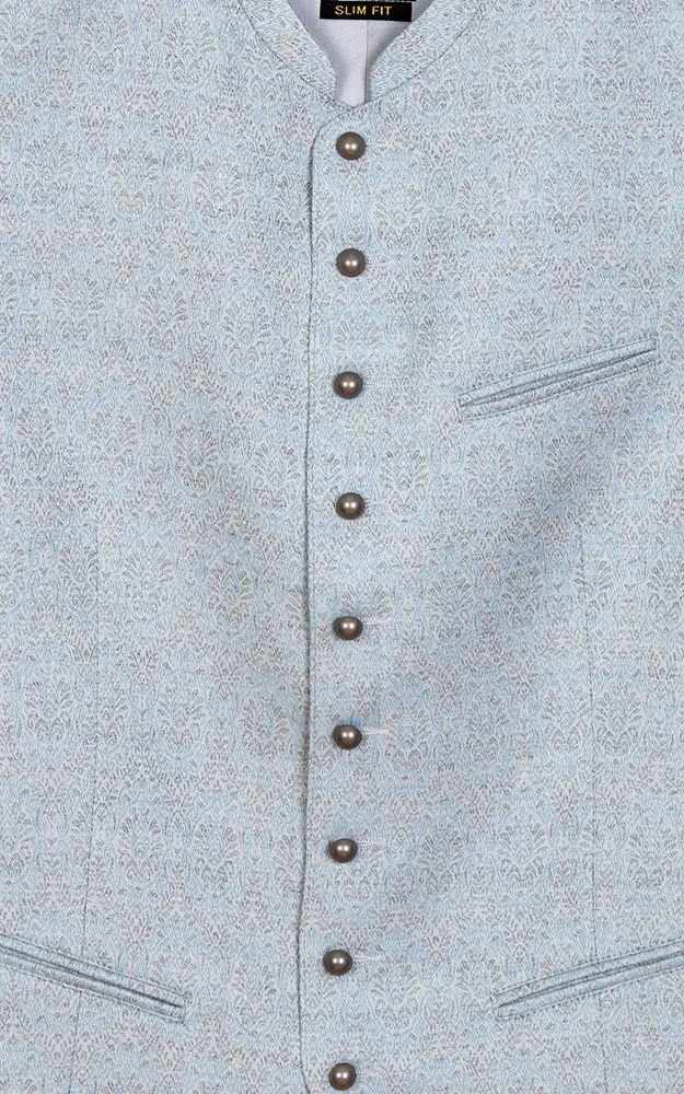 Weste Bernd, hellblau gemustert - Slim fit