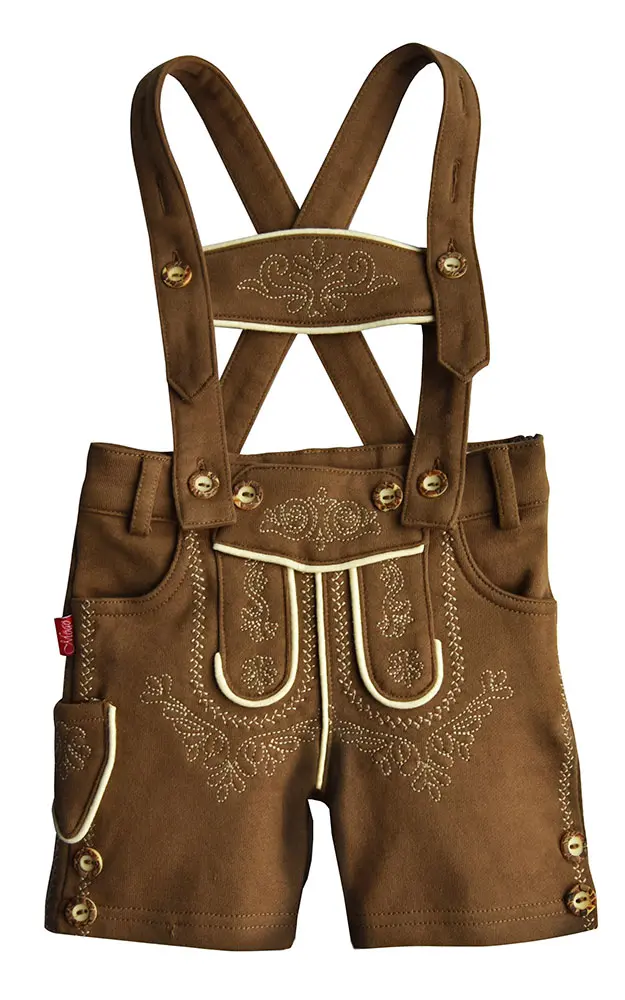 Baby-Stoff-Lederhose Bopser, mittelbraun