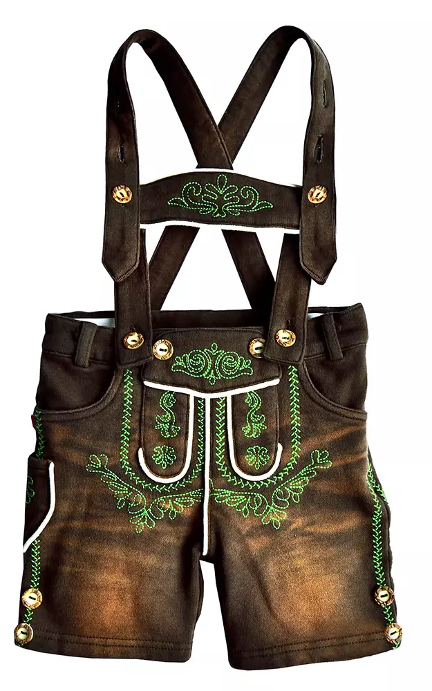 Baby-Stoff-Lederhose Fabi, dunkelbraun