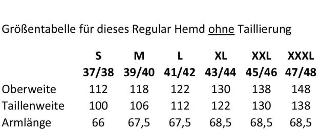 Hemd 13375D, rauchblau Stehkragen