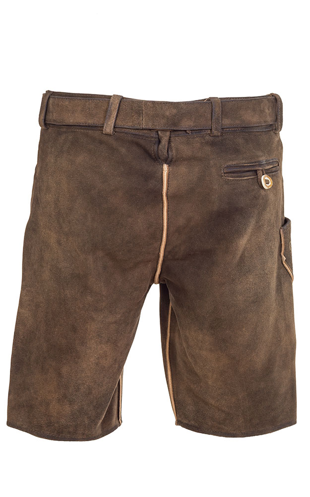 Lederhose Bregenz mit Gürtel, dunkelbraun