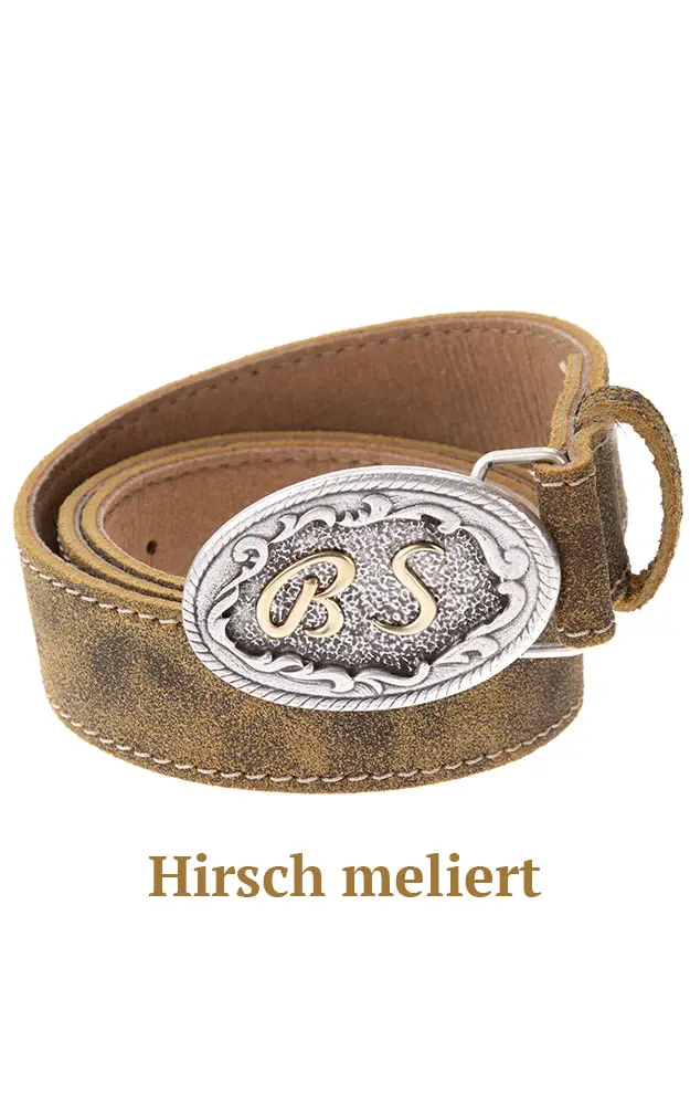 Herrengürtel Initialen Metall